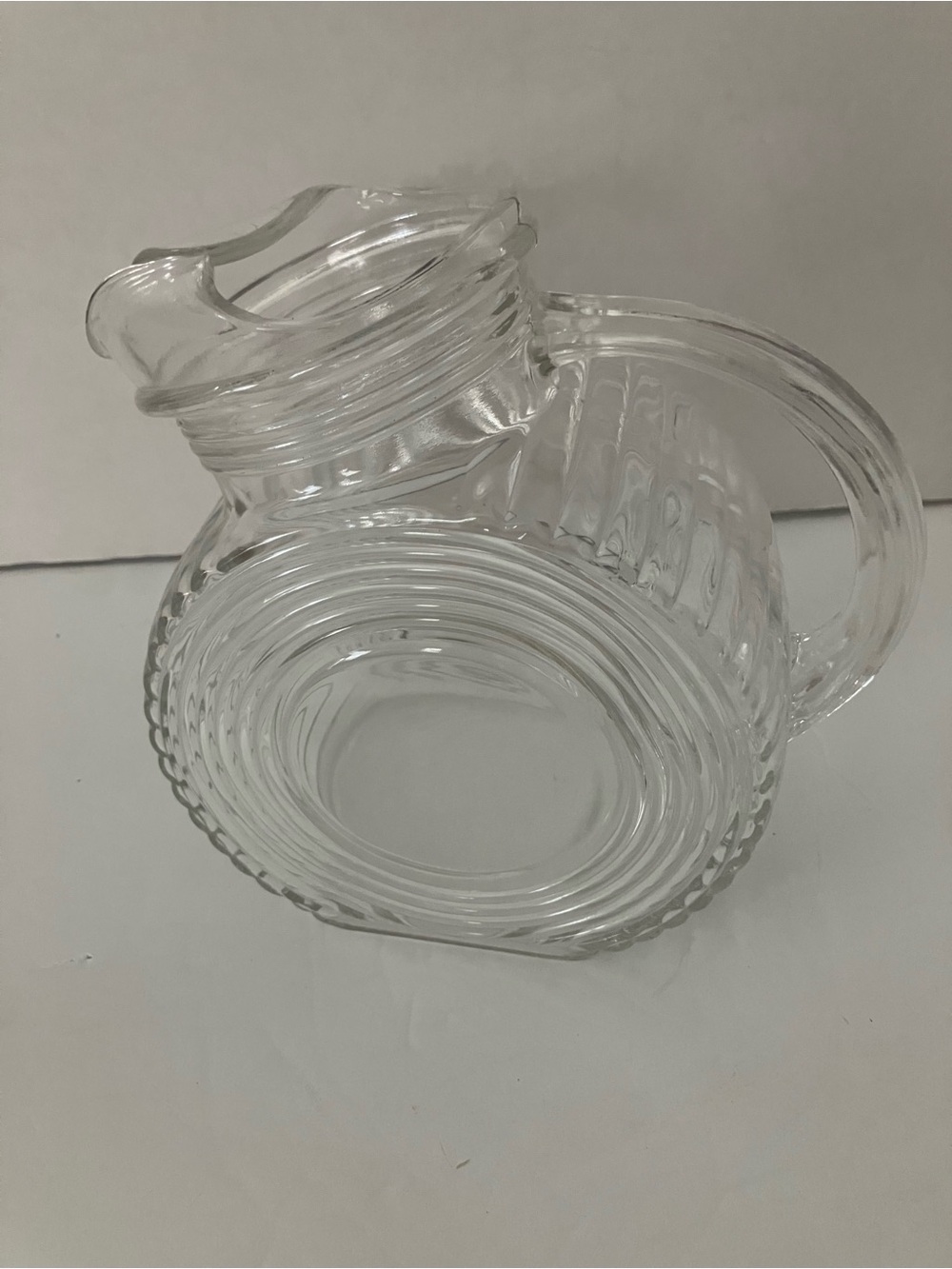 Vintage Federal Glass “Big Ben” Clear Ribbed Glass Pitcher